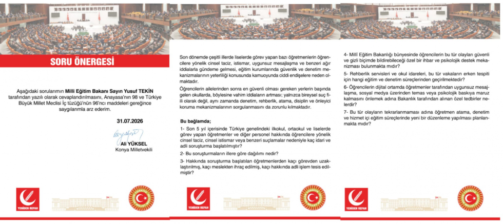 Ali Yüksel: Çocuklarımızı Koruyamayan Eğitim Sisteminin Sorumluluğu Ortaya Çıkarılmalıdır
