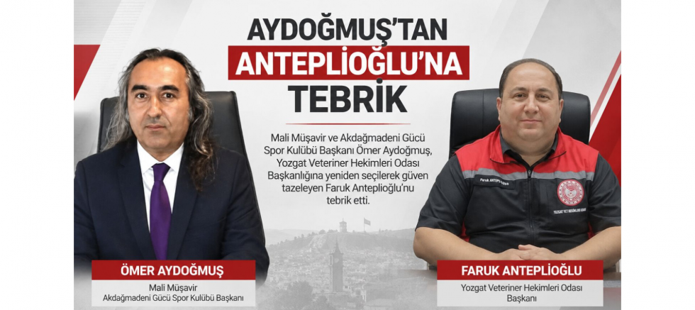 Aydoğmuş’tan Anteplioğlu’na Tebrik