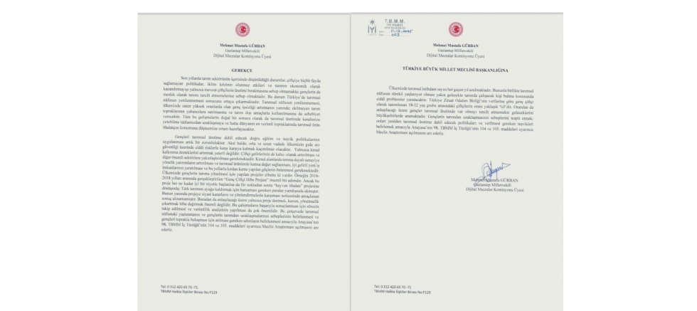 GÜRBAN’IN TARIM ÖNERGESİ AK PARTİ VE MHP OYLARIYLA REDDEDİLDİ