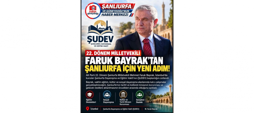 Metin Baydar: Mehmet Faruk Bayrak’ı ŞUDEV Başkanlığı Dolayısıyla Tebrik Ediyorum