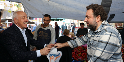 AKDENİZ BELEDİYE BAŞKANI  GÜLTAK, KİREMİTHANE MAHALLESİ SEMT PAZARINI GEZDİ