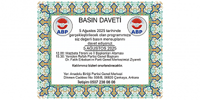 BASINA VE KAMUOYUNA DAVET