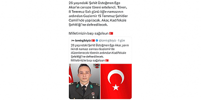 Başkan Erkan Akar’dan İzmirli Şehitler İçin Taziye Mesajı: “İzmir İki Evladını Şehitliğe Uğurluyor”