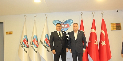 BAŞKAN MUTLU ANAVATAN PARTİSİ GENEL BAŞKANI ÇELEBİ'Yİ MAKAMINDA AĞIRLADI!