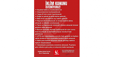 Bolu İl Başkanı Sadettin Baskın: İklim Kanunu ile Dayatmalara Hayır Diyoruz!