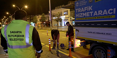 Büyükşehir’den Bosna Caddesi’ne  estetik katan gece mesaisi