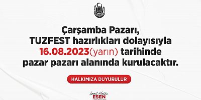 Çarşamba Pazarı Bu Hafta Pazar Pazarı Alanına Kurulacak