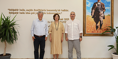 GAZETECİ MUSTAFA BALBAY VE SERTAÇ EŞ BAŞKAN ÜNLÜCE İLE GÖRÜŞTÜ