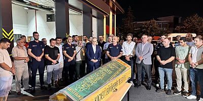 Kazada ölen itfaiye personeli için tören düzenlendi