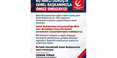 Osman Topak: İnanç Hürriyetini Savunan Bu Haklı Duruşta Genel Başkanımızın Yanındayız