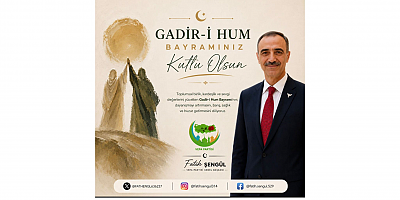 Toplumsal birlik, kardeşlik ve sevgi değerlerini yücelten Gadir-i Hum Bayramı’nın; dayanışmayı artırmasını, barış, sağlık ve huzur getirmesini diliyoruz
